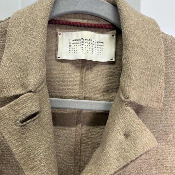Harris Wharf London Women's Pressed Wool Coat Single Breasted Unlined Size S - Picture 3 of 12